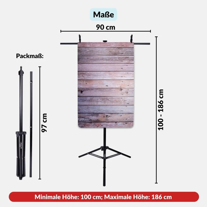 Fotohintergrund Halterung 100–186 cm für Studio & Flatlay-Fotografie