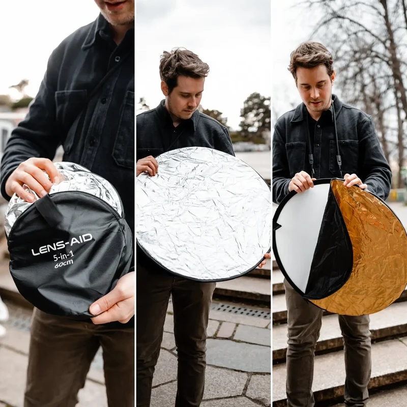 5-in-1-Faltreflektor für Porträtfotografie, Produktfotos uvm.