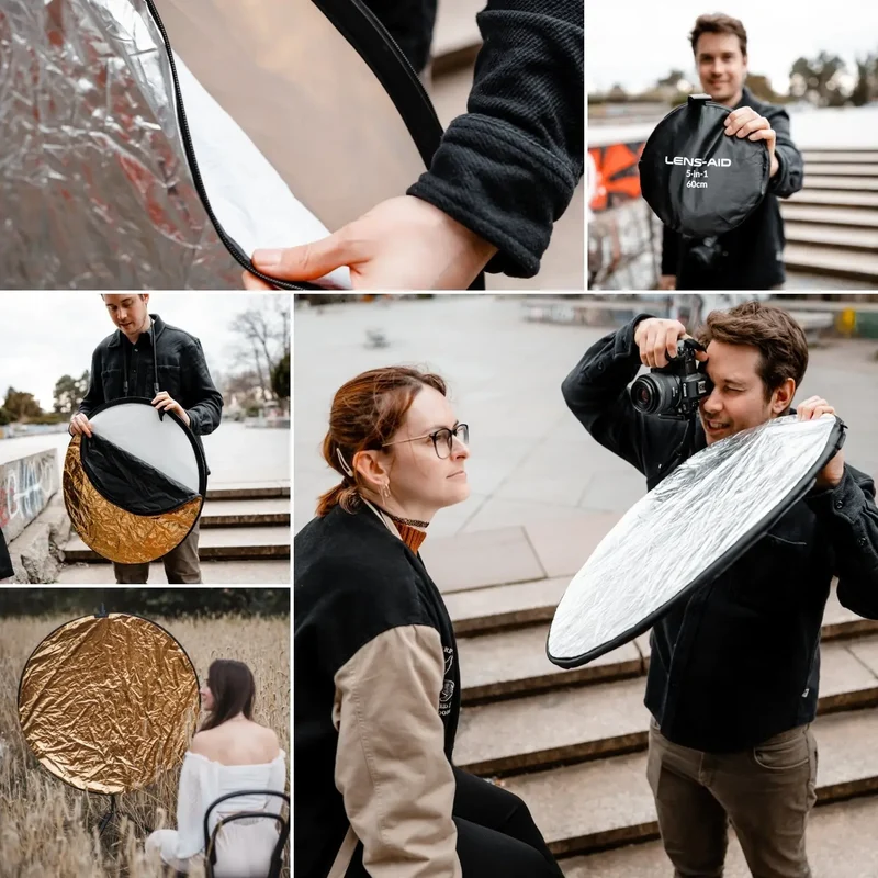 5-in-1-Faltreflektor für Porträtfotografie, Produktfotos uvm.