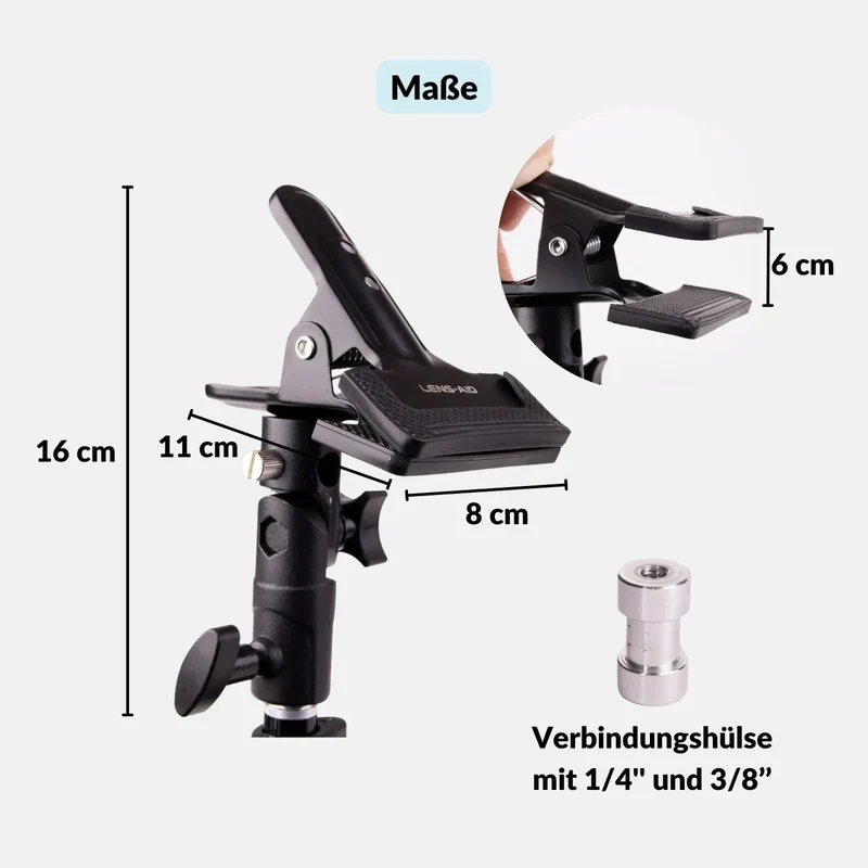 Reflektor-Klemme aus Metall für Faltreflektor & Fotohintergrund