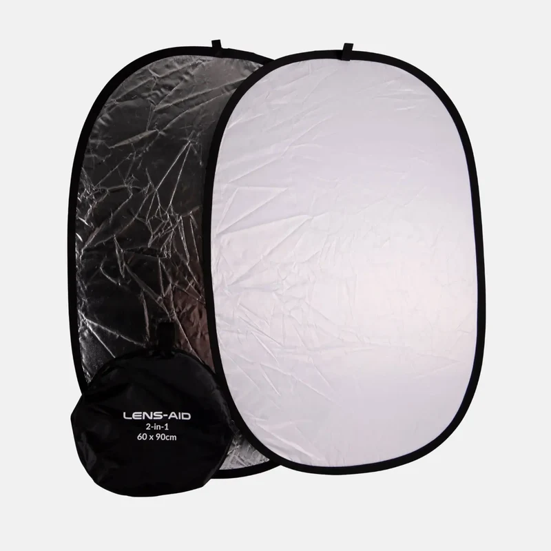 2-in-1 Faltreflektor (60x90cm) mit Tasche fürs Fotostudio & Outdoor