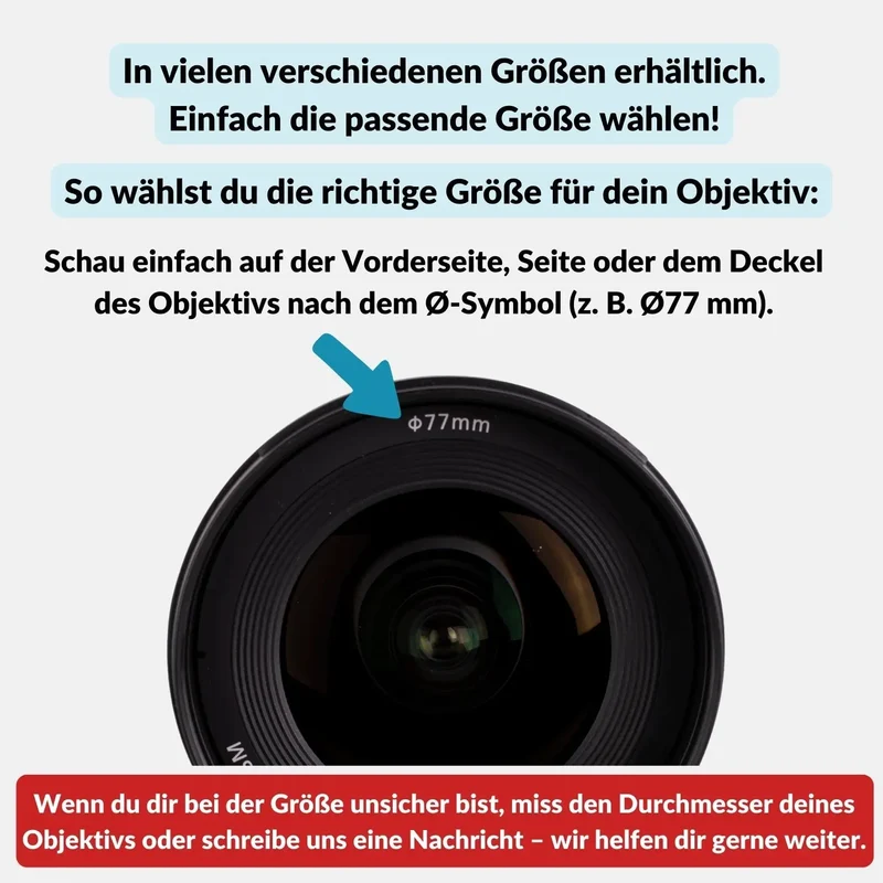 Ersatz-Objektivdeckel - kompatibel mit Sony, Canon & Nikon
