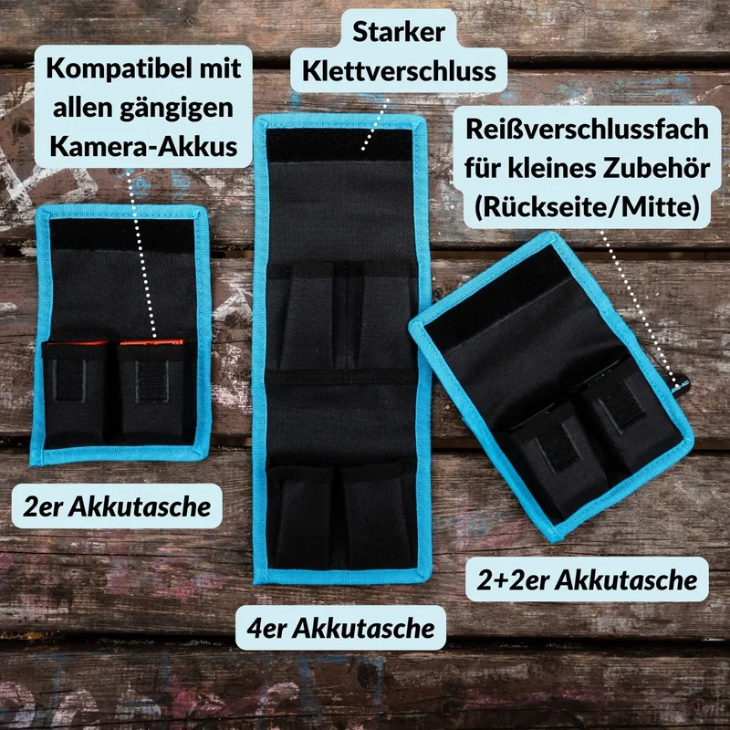 Kamera Akku-Tasche für bis zu 4 Akkus & Batterien