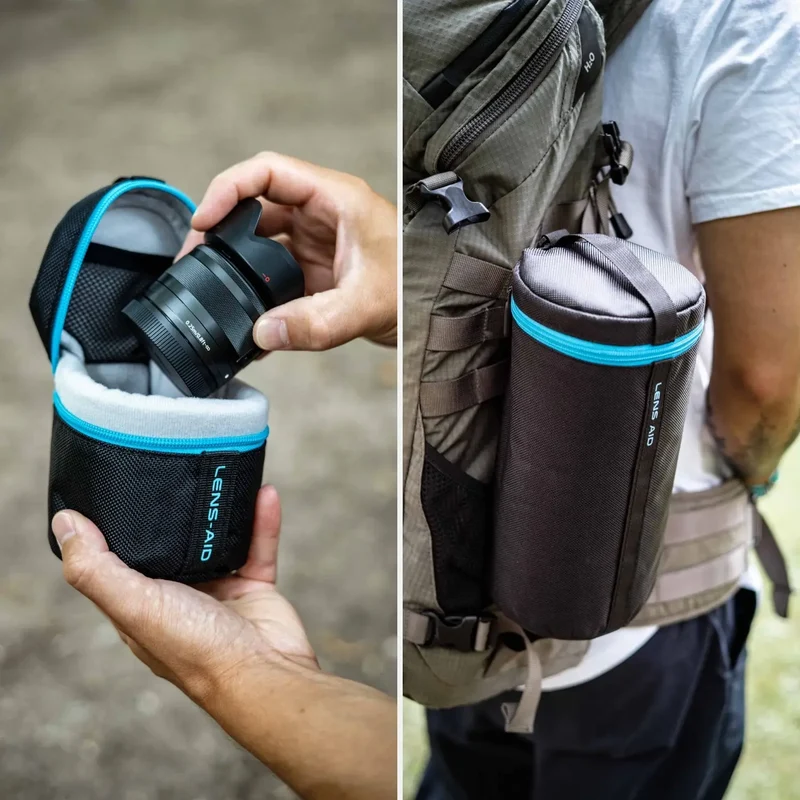 Objektivtasche gepolstert wasserabweisend mit Fleece-Futter