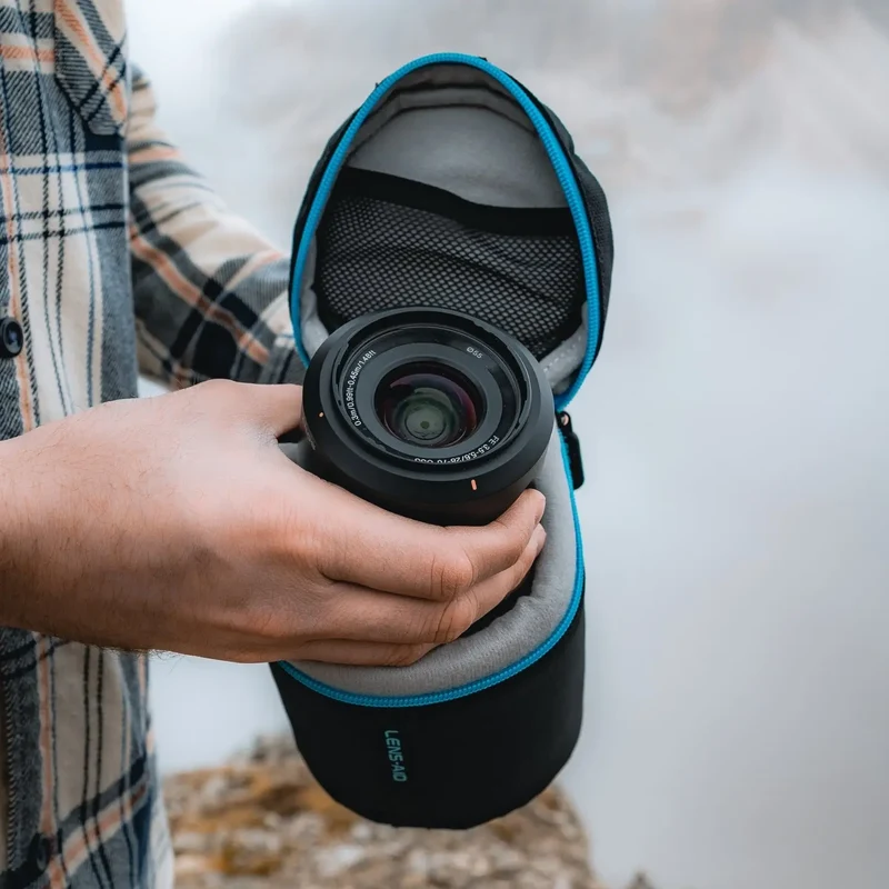 Objektivtasche gepolstert wasserabweisend mit Fleece-Futter