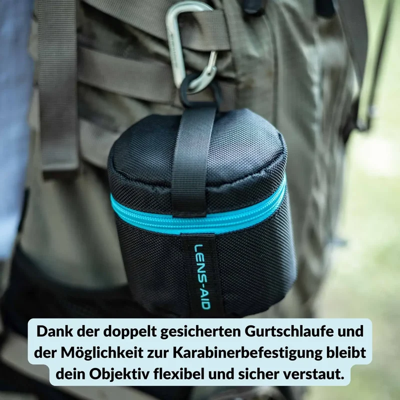Objektivtasche gepolstert wasserabweisend mit Fleece-Futter