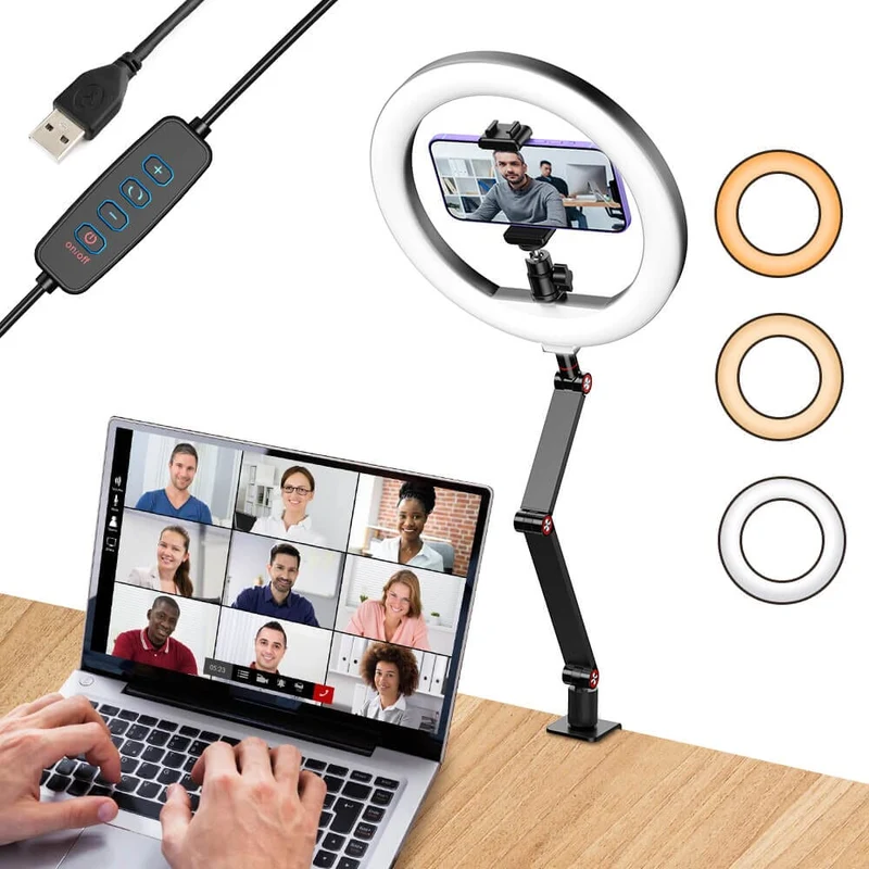 FL20 10-Zoll-Ringlicht, faltbar, tragbar, mit Ständer und Telefonhalter