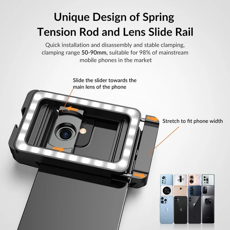 APEXEL FL23 3-in-1 Handy-Objektivclip mit patentiertem Aufhelllicht