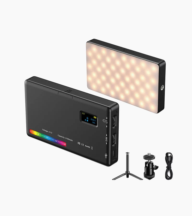 FL07 RGB-LED-Beleuchtungsset CRI95+ Dimmbare Tasche für Fotografie-Vlogging