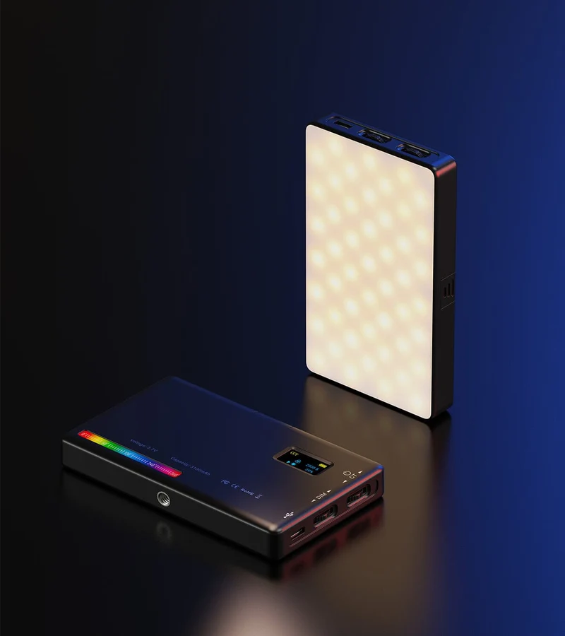 FL07 RGB-LED-Beleuchtungsset CRI95+ Dimmbare Tasche für Fotografie-Vlogging