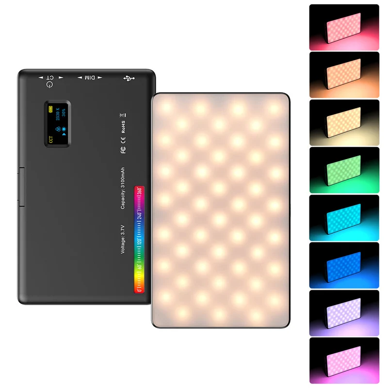 FL07 RGB-LED-Beleuchtungsset CRI95+ Dimmbare Tasche für Fotografie-Vlogging