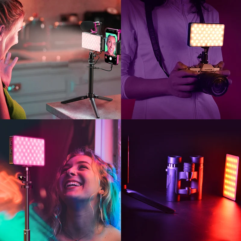 FL07 RGB-LED-Beleuchtungsset CRI95+ Dimmbare Tasche für Fotografie-Vlogging