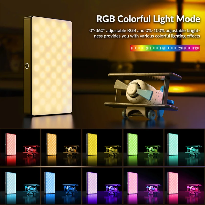 FL07 RGB-LED-Beleuchtungsset CRI95+ Dimmbare Tasche für Fotografie-Vlogging