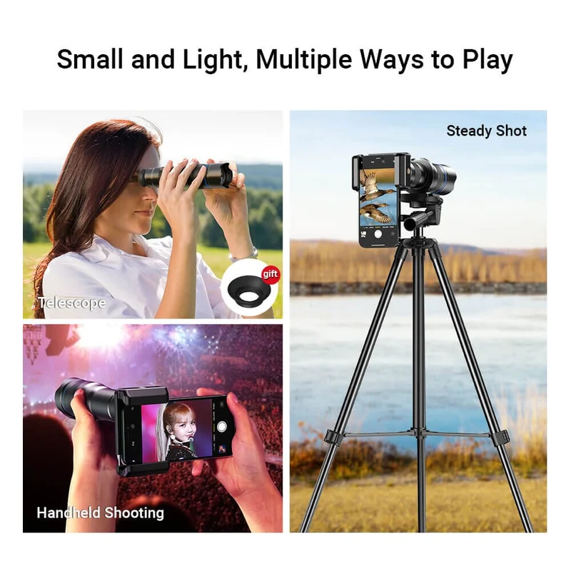 Smartphone-Teleobjektiv-Set mit verbessertem Zoom 20–40fach