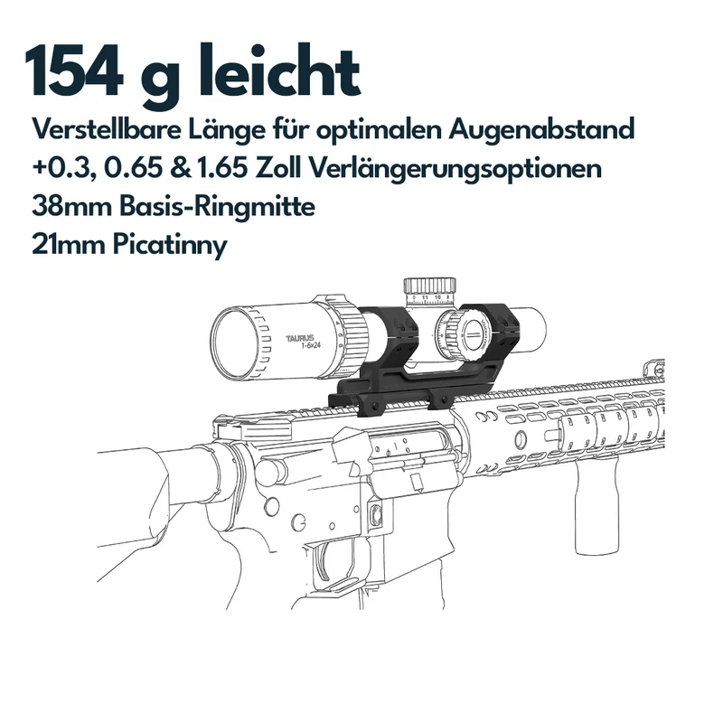 Vector Optics XASR-3037 Verstellbare Extended X-Akku Blockmontage für 30mm Tubus h=38mm