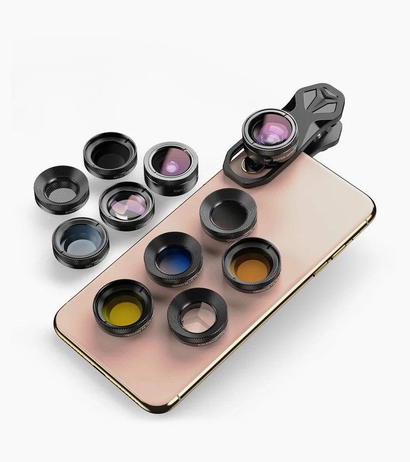 11-in-1-Objektiv-Set mit optischem Filter für Handykameras