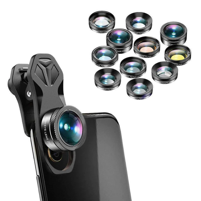 11-in-1-Objektiv-Set mit optischem Filter für Handykameras
