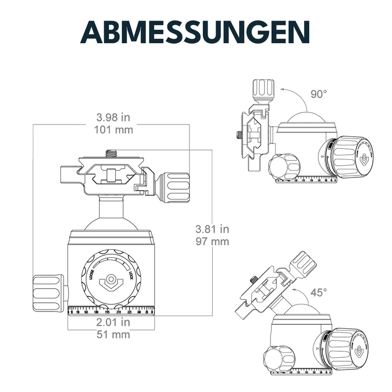 Vector Optics RSRH-01 38mm Kugelkopf für Stativ RSCF-T01