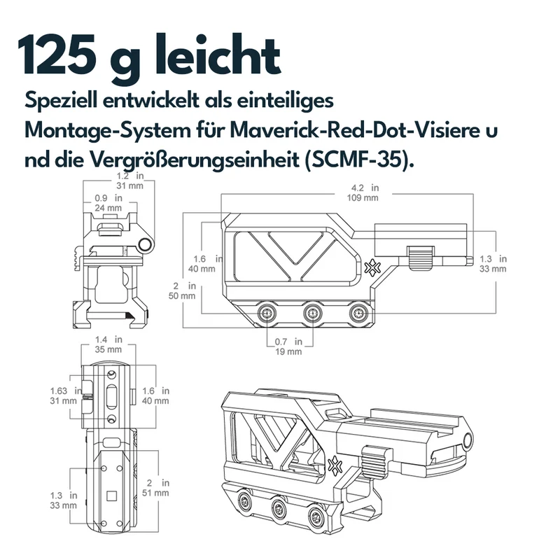 Vector Optics XASR-RM01 einteilige Montageplattform für Maverick Visier + Maverick Magnifier