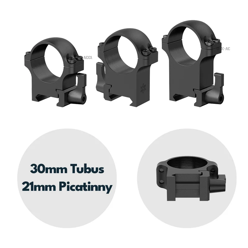 Vector Optics Stahl-Schnellmontage für 30mm Tubus, 21mm Picatinny/Weaver in verschiedenen Höhen