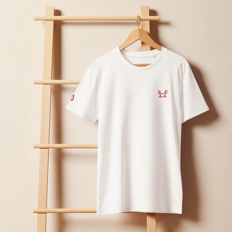 Krabbe - Unisex Bio-T-Shirt (hochwertige Stickerei)