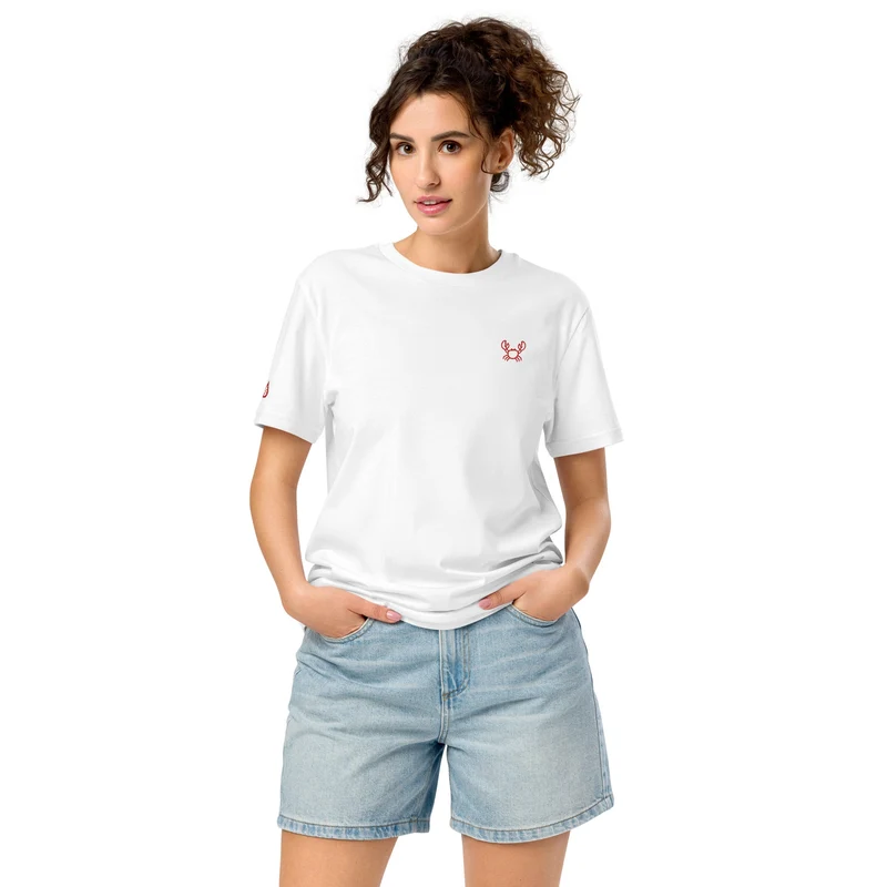 Krabbe - Unisex Bio-T-Shirt (hochwertige Stickerei)