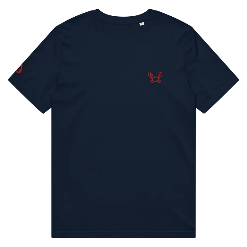 Krabbe - Unisex Bio-T-Shirt (hochwertige Stickerei)