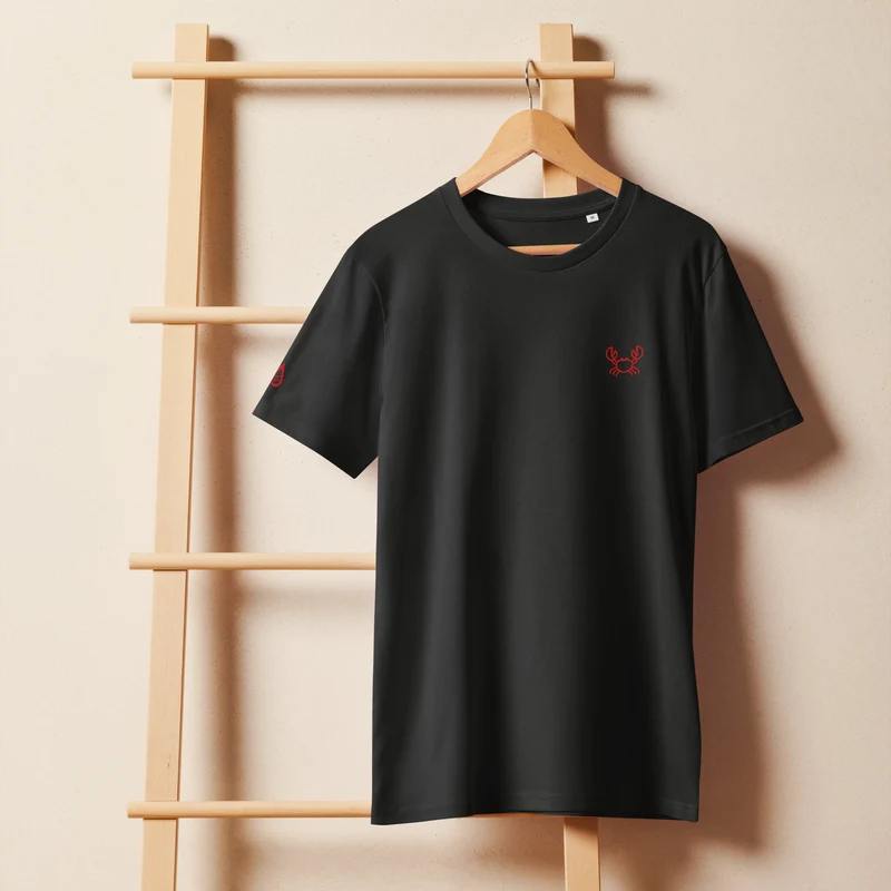 Krabbe - Unisex Bio-T-Shirt (hochwertige Stickerei)
