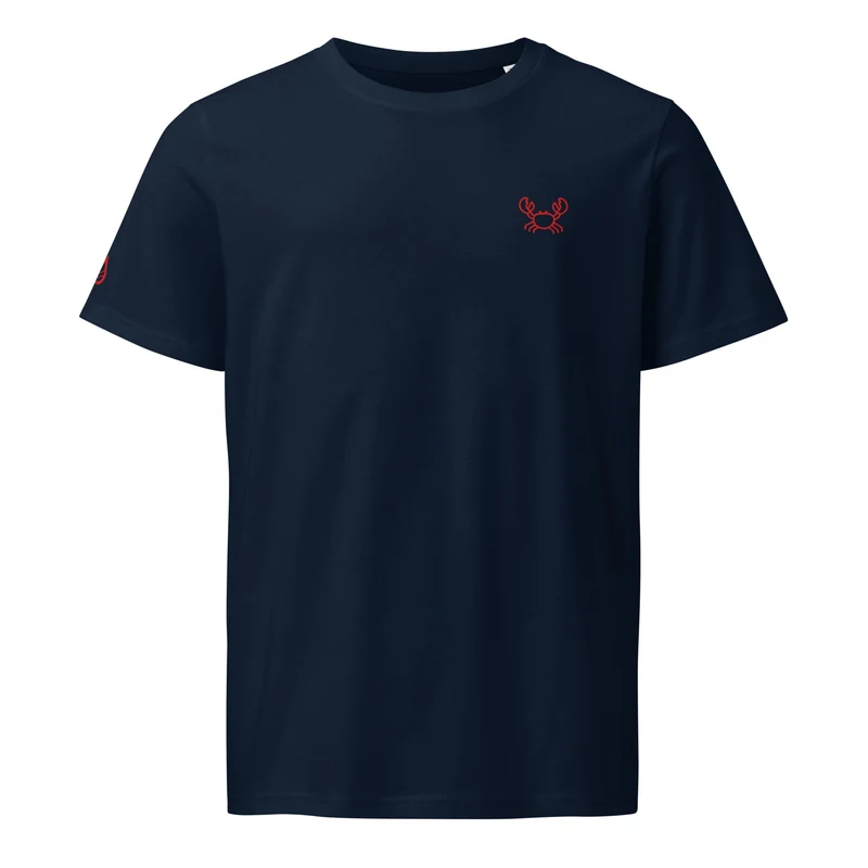 Krabbe - Unisex Bio-T-Shirt (hochwertige Stickerei)