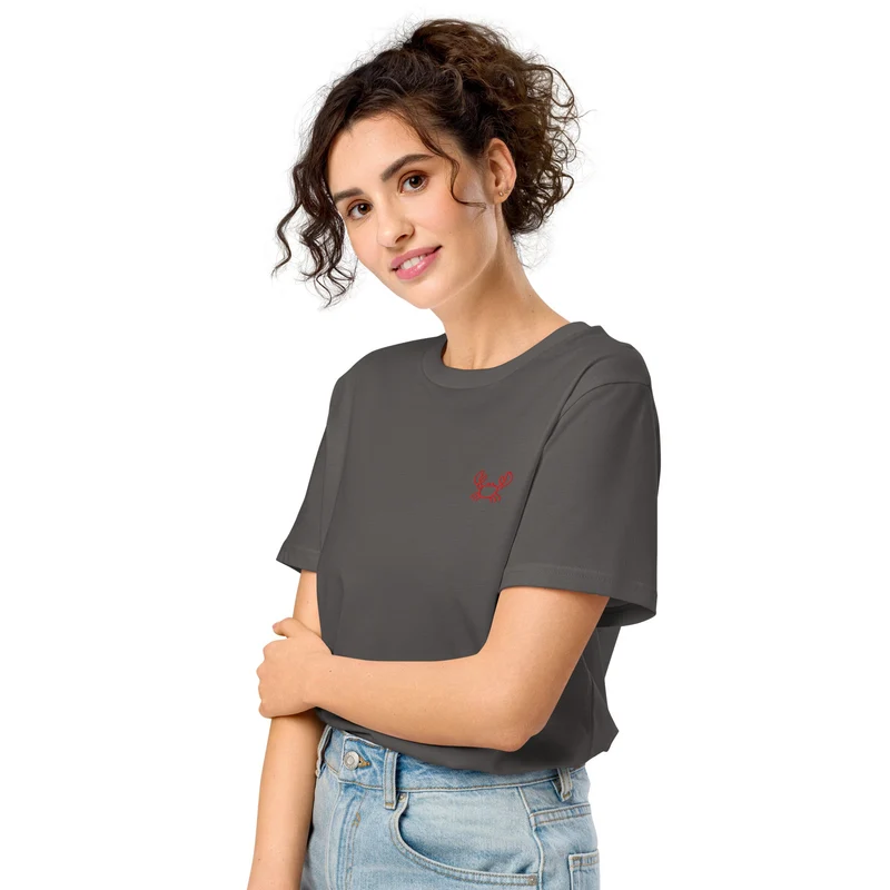 Krabbe - Unisex Bio-T-Shirt (hochwertige Stickerei)