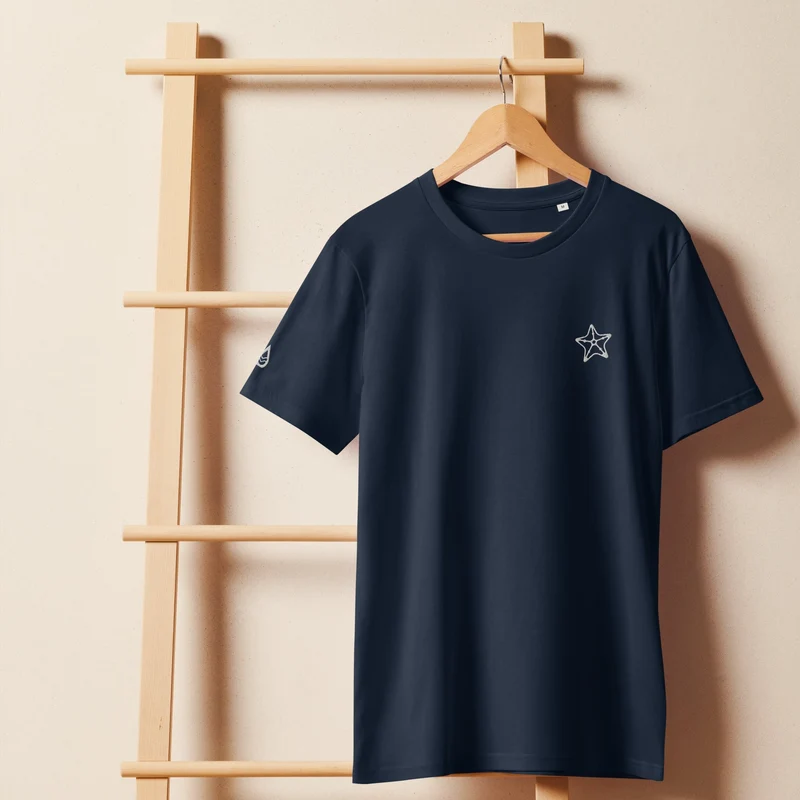 Seestern - Unisex Bio-T-Shirt (hochwertige Stickerei)