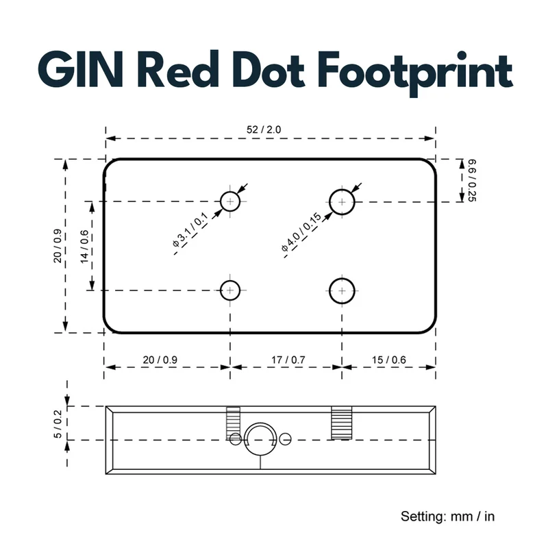 Vector Optics SCFRM-24 GIN (RTS) Footprint Riser Montage h=32mm