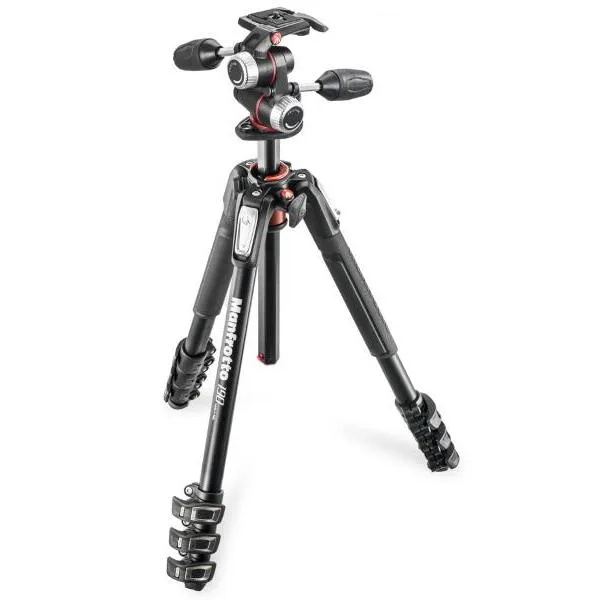 Manfrotto MK190XPRO4-3W Aluminum Tripod 4 Section with 3-Way Head