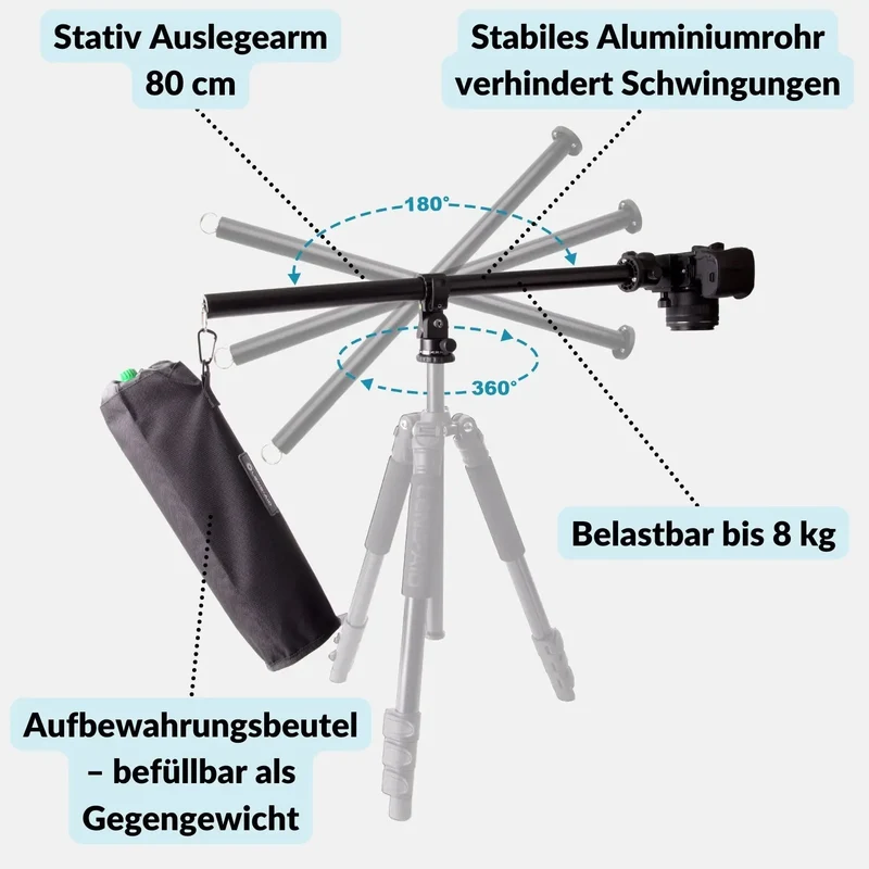 Stativ-Ausleger 80 cm - Auslegearm für Studio- & Flatlay-Fotografie
