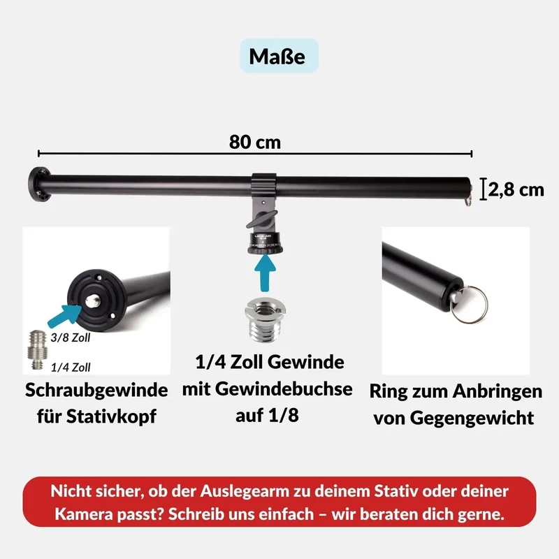 Stativ-Ausleger 80 cm - Auslegearm für Studio- & Flatlay-Fotografie