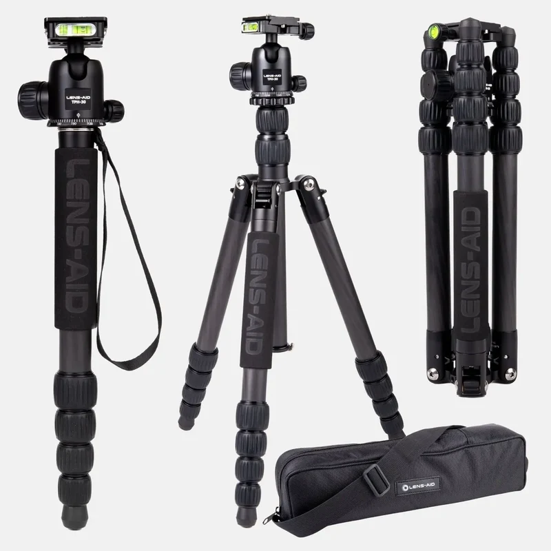 Carbon Reisestativ 160cm, 4-in-1 bis 8kg mit 360° Kugelkopf – leicht & kompakt
