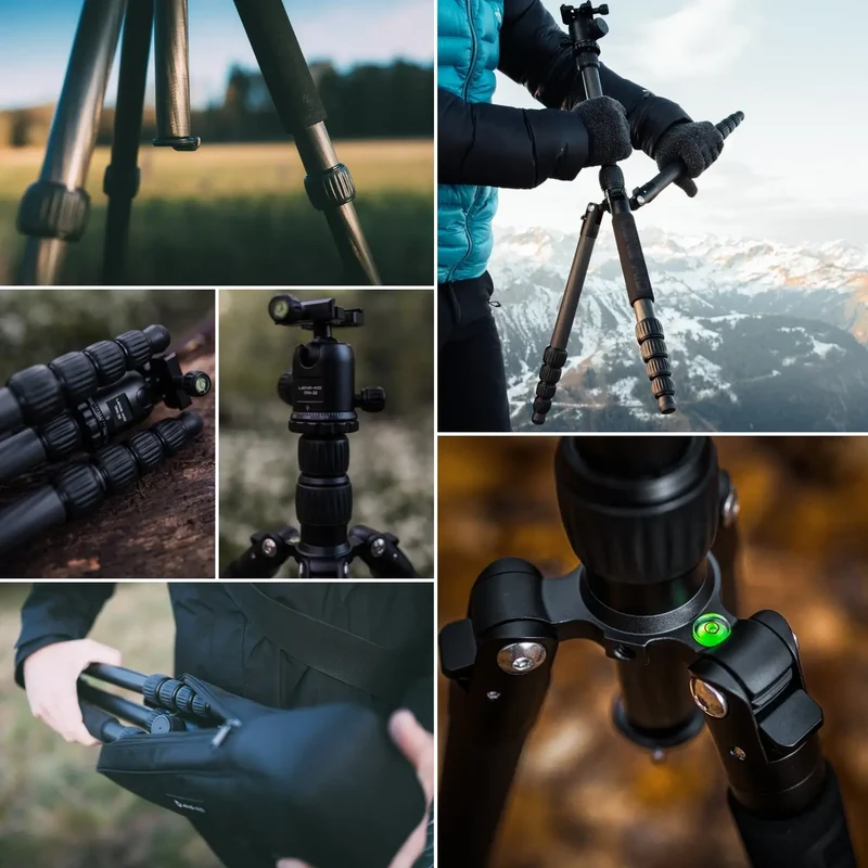Carbon Reisestativ 160cm, 4-in-1 bis 8kg mit 360° Kugelkopf – leicht & kompakt