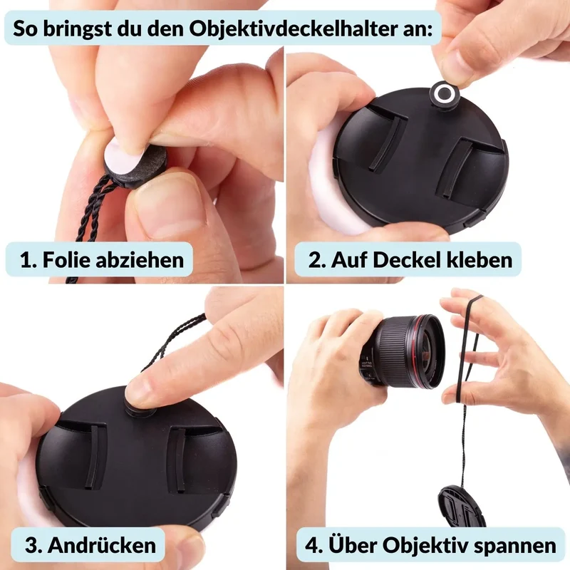 Objektivdeckelhalter für alle gängigen Objektive