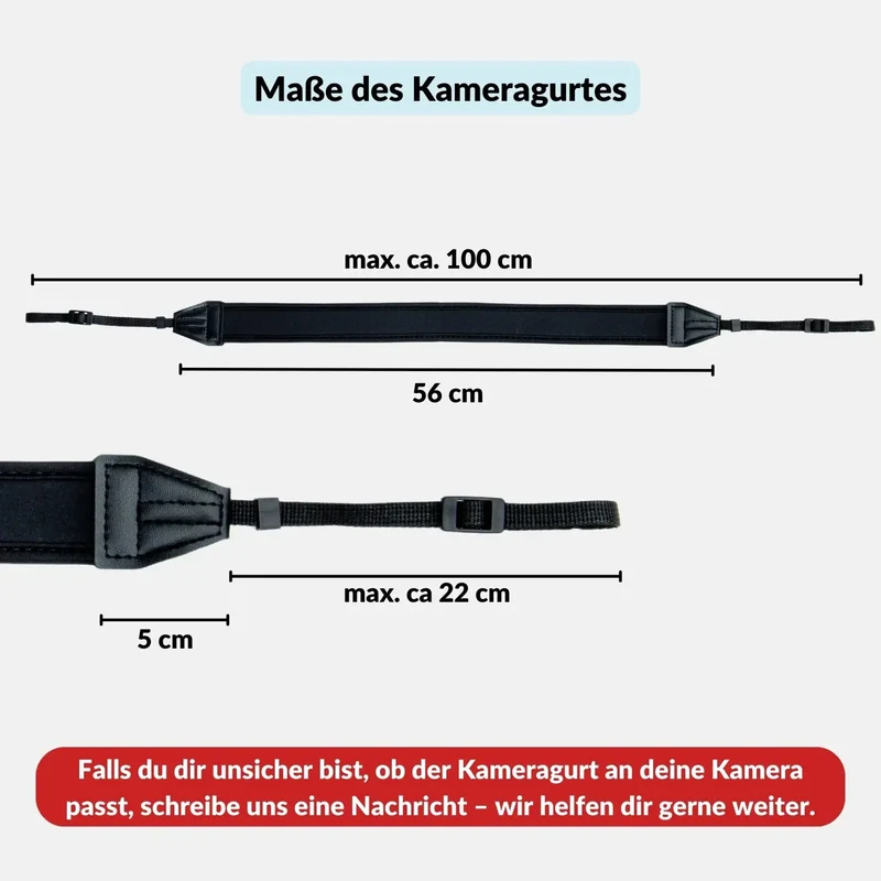 Neopren Kameragurt gepolstert - kompatibel mit Canon, Nikon & Sony