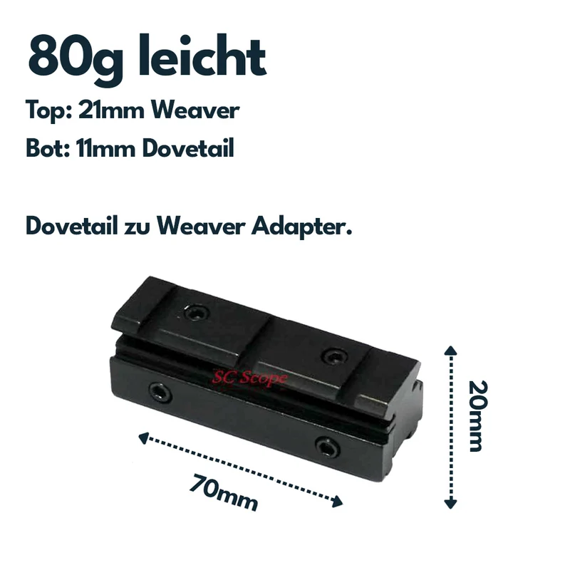 Vector Optics SCOT-03 Schienenadapter von 11mm zu 21mm