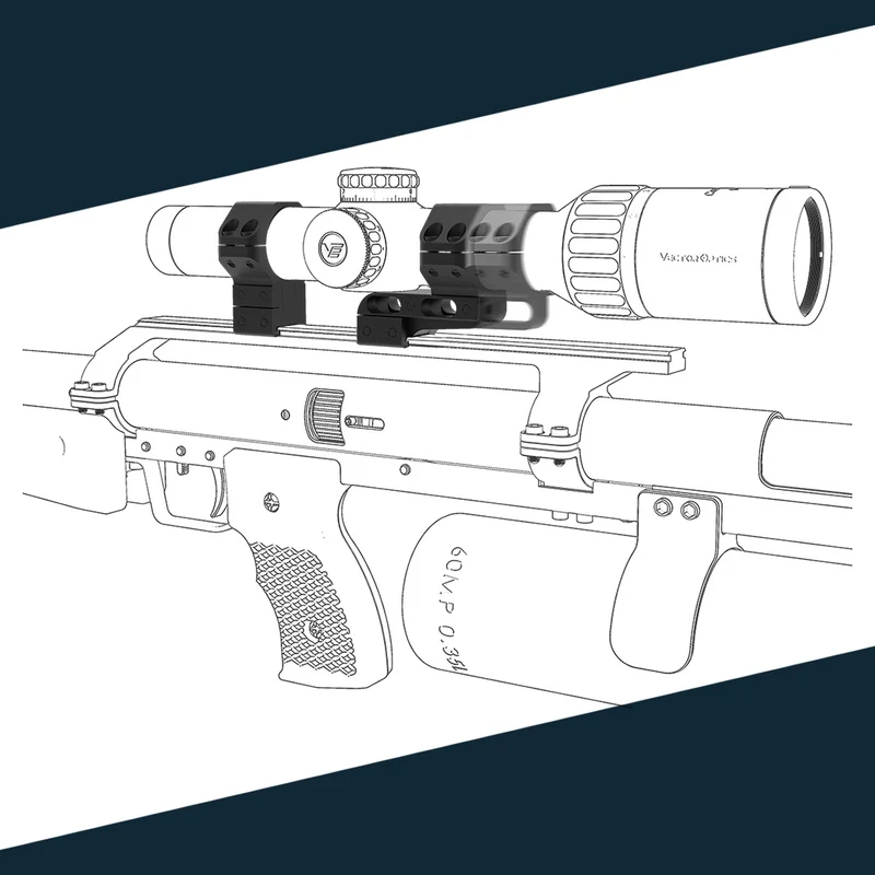 Vector Optics XASR-3065 höhenverstellbare Cantilever Montageringe für 30mm Tubus (h=35-41mm)
