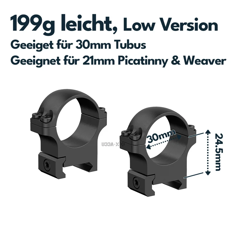 Vector Optics Stahl-Montage für 30mm Tubus, 21mm Picatinny/Weaver in verschiedenen Höhen
