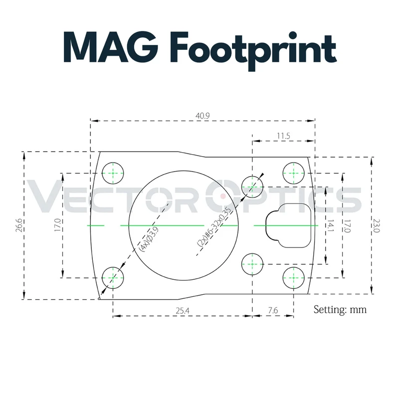 Vector Optics SCRA-73 Montage mit MGT (SHIELD) Footprint, 21mm Picatinny, h=28mm