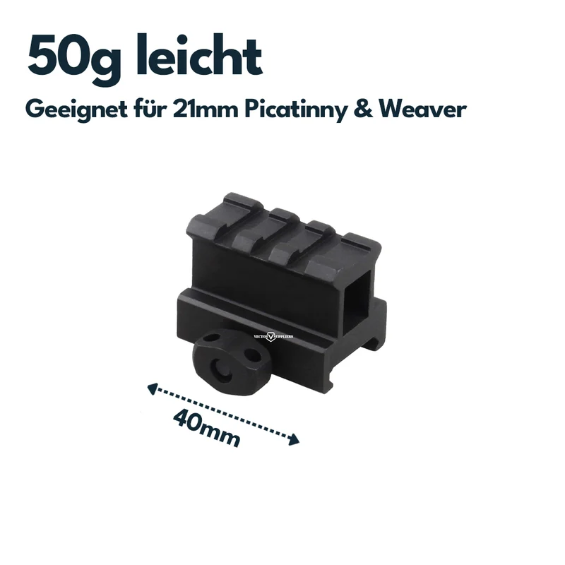 Vector Optics SCRA-60 21mm Picatinny Raiser Montage, l=40mm, h=25,4mm
