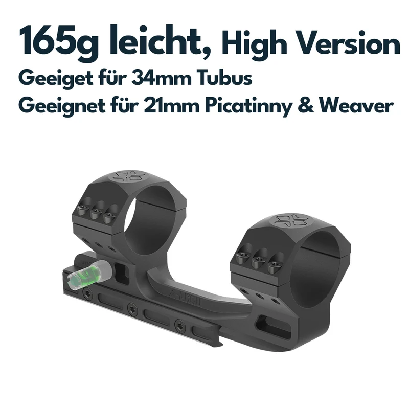 Vector Optics XASR-3015 X-Accu Cantilever Blockmontage mit 20MOA Vorneigung für 34mm Tubus, 21mm Picatinny, h= 40mm