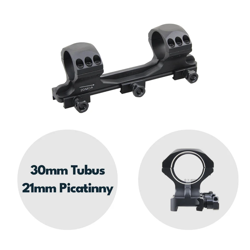 Vector Optics XASR-3011 X-Accu Blockmontage für 30mm Tubus, 21mm Picatinny, 20MOA Vorneigung, h= 32mm