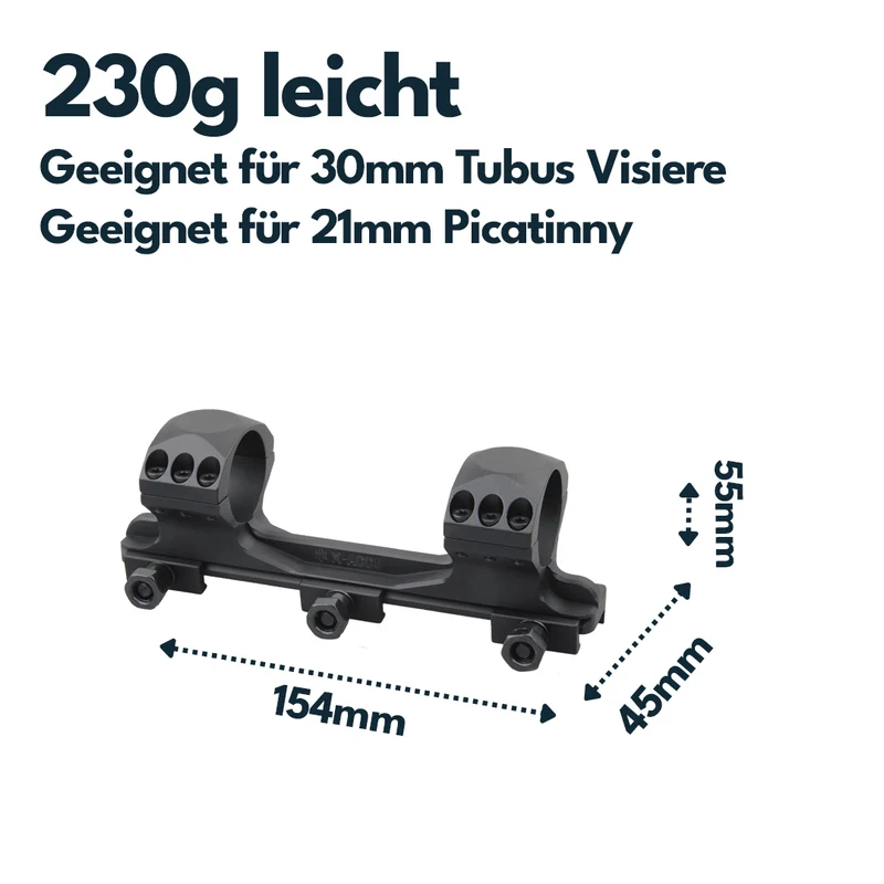 Vector Optics XASR-3010 X-Accu Blockmontage für 30mm Tubus, 21mm Picatinny, h= 32mm
