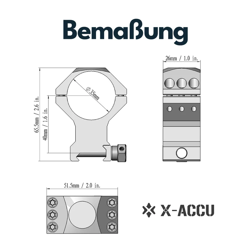 Vector Optics SCTM-32 X-Accu Montage für 35mm Tubus, 21mm Picatinny, h=40mm