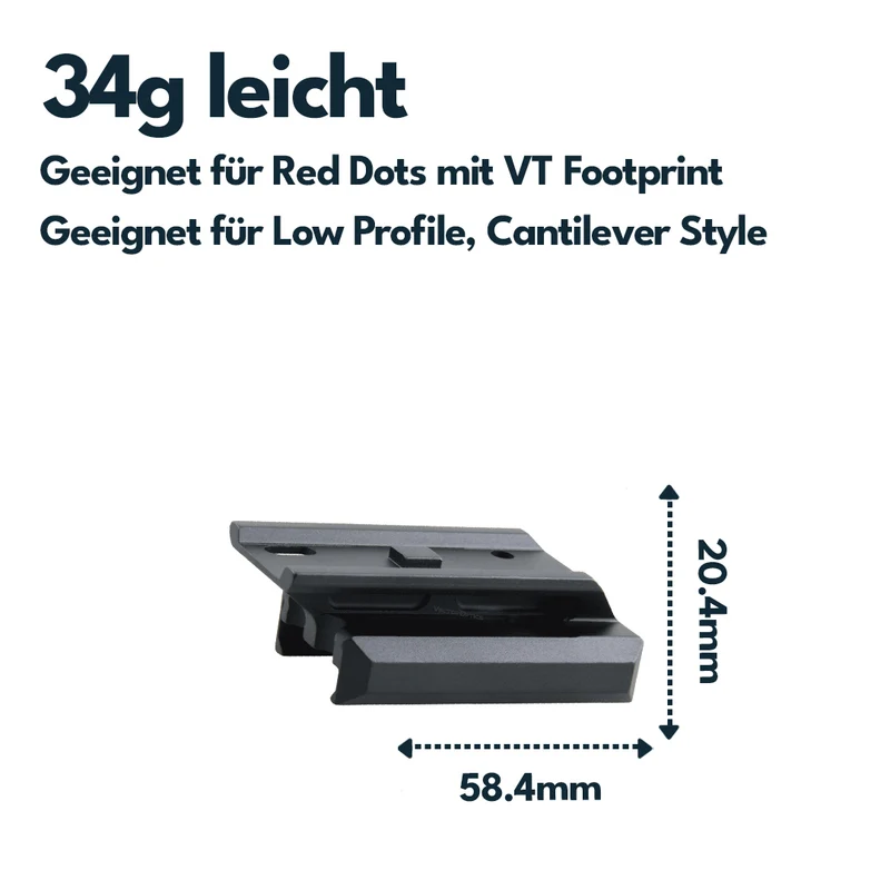 Vector Optics MAV-P05 Montage für Aimpoint Micro Footprint, 21mm Picatinny, h=12,8mm