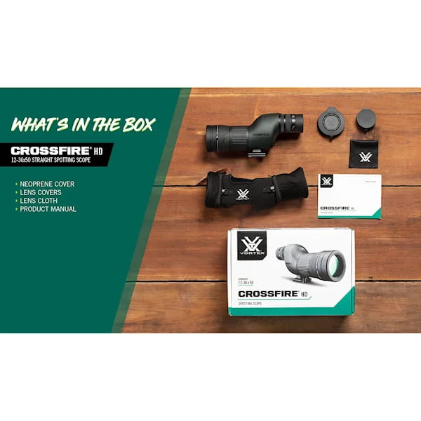 Vortex Crossfire® HD 12-36x50 Spotting Scope Straight